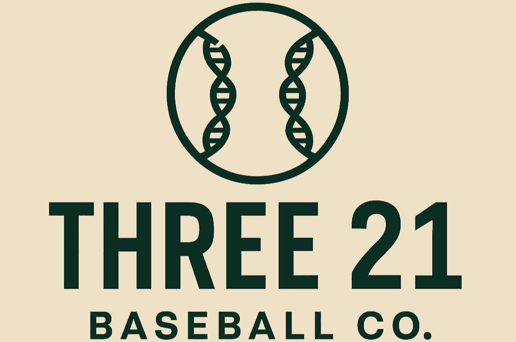 Three 21 Baseball Co. – Private Baseball Instruction in New Lenox, IL Three 21 Baseball Co. logo – DNA-stitched baseball with company name